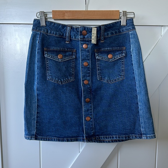 NWT Madewell Two tone Denim Mini Skirt - Picture 4 of 12